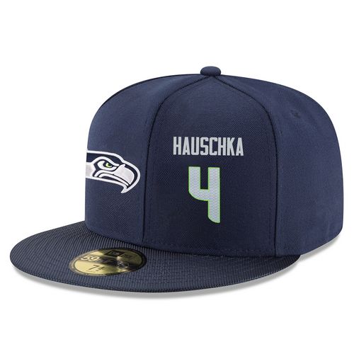 NFL Seattle Seahawks #4 Steven Hauschka Stitched Snapback Adjustable Player Hat - Navy/Grey